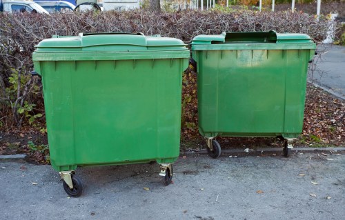Professional waste clearance team at a construction site