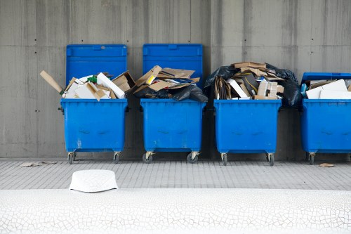 Various types of construction waste materials