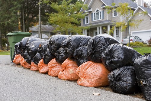 Professional waste disposal service in action
